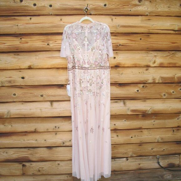 Mac Duggal 9136 EMBELLISHED HIGH NECK BUTTERFLY SLEEVE GOWN Dress - Picture 10 of 13